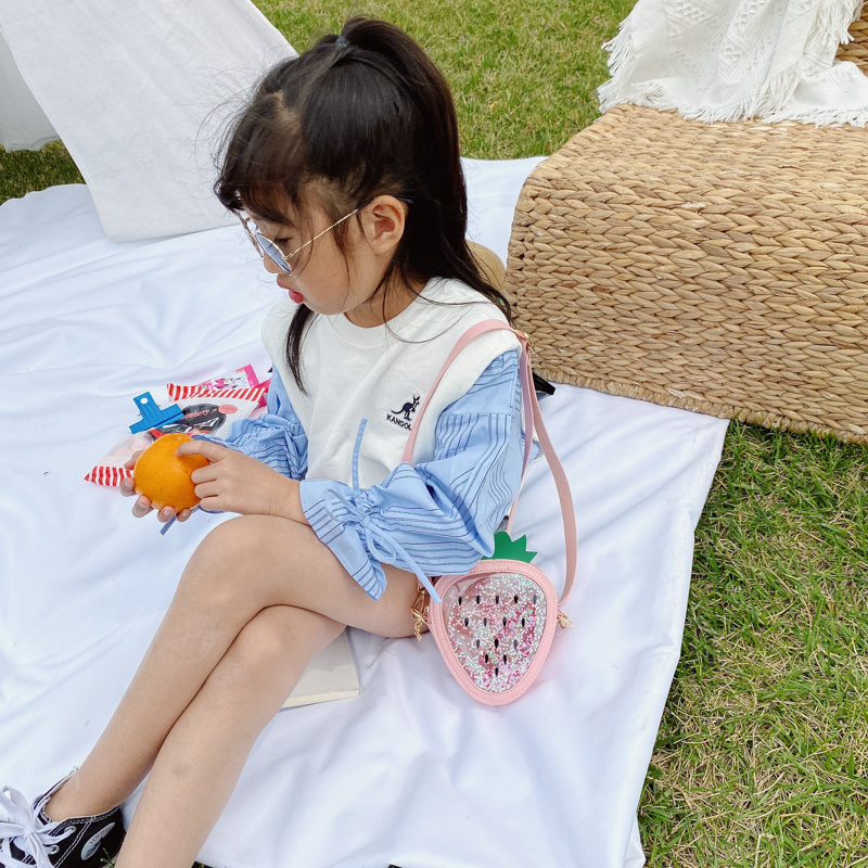 Summer Children's Pineapple Strawberry One Shoulder Jelly Bag - Image 2