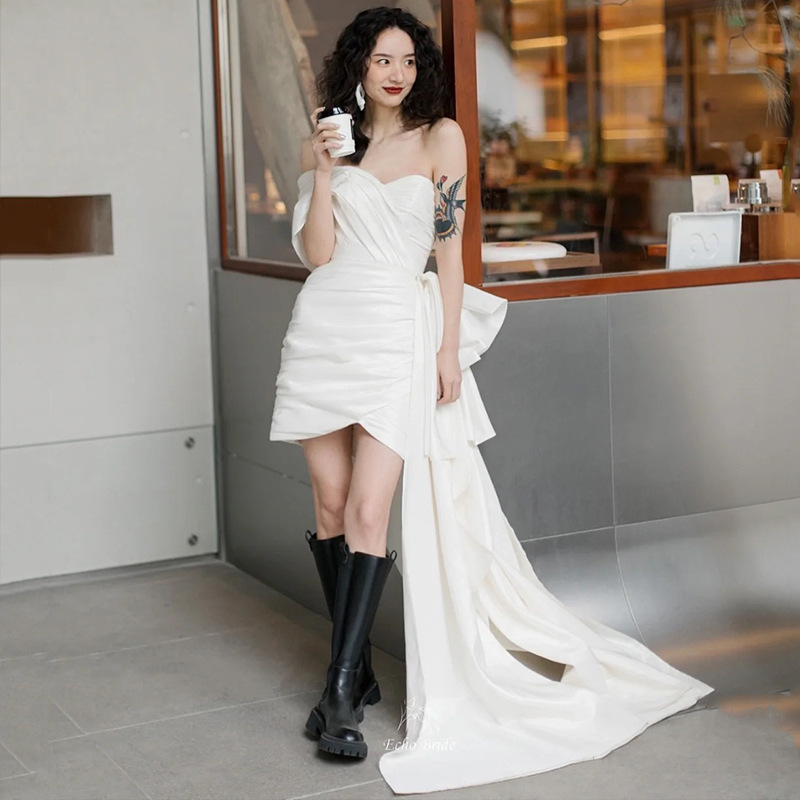 Light Wedding Gown Short Women - Image 4