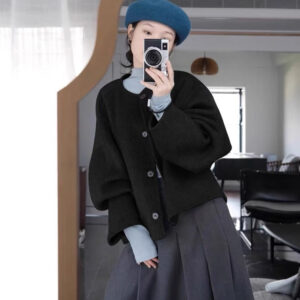 Gray Woolen Overcoat For Women